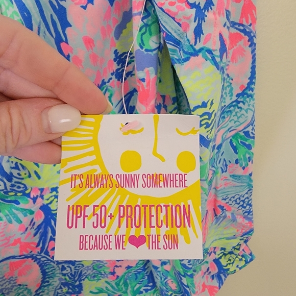 NWT Lilly Pulitzer Skipper Tunic Top Multi Mermaid Cove Zip Up Medium - Picture 4 of 6